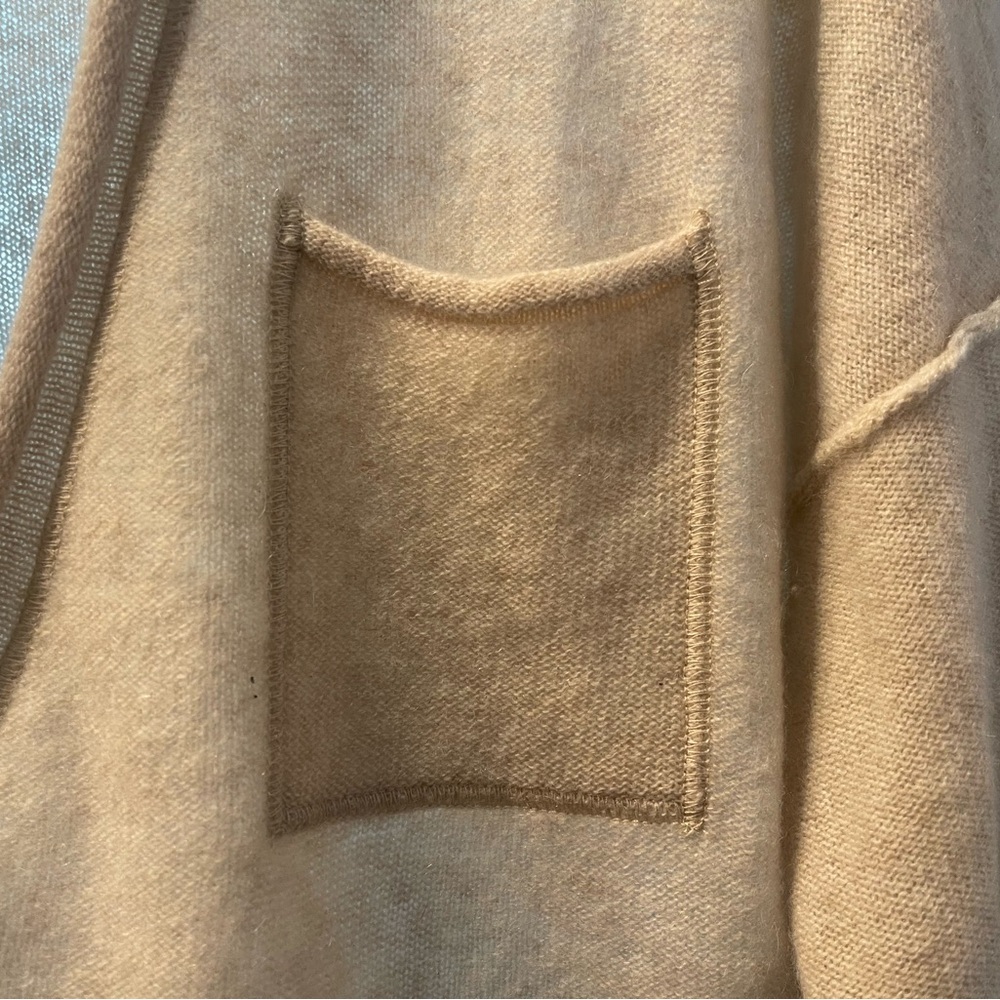 Free People Oversized Women's Beige 3-Button Cashmere Cardigan, Breast Pocket, S - Picture 10 of 11